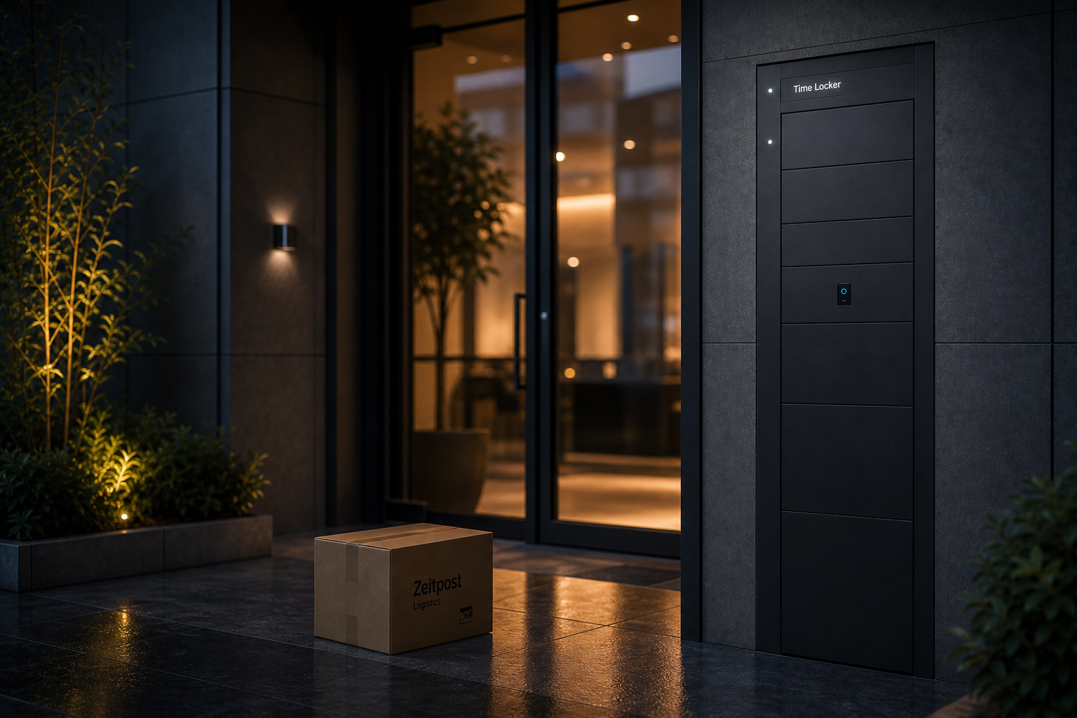 Time Locker delivery and pickup — courier deposit in the morning and resident retrieval in the evening