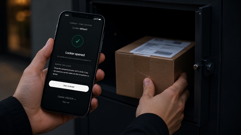 Time Locker app confirming compartment opened